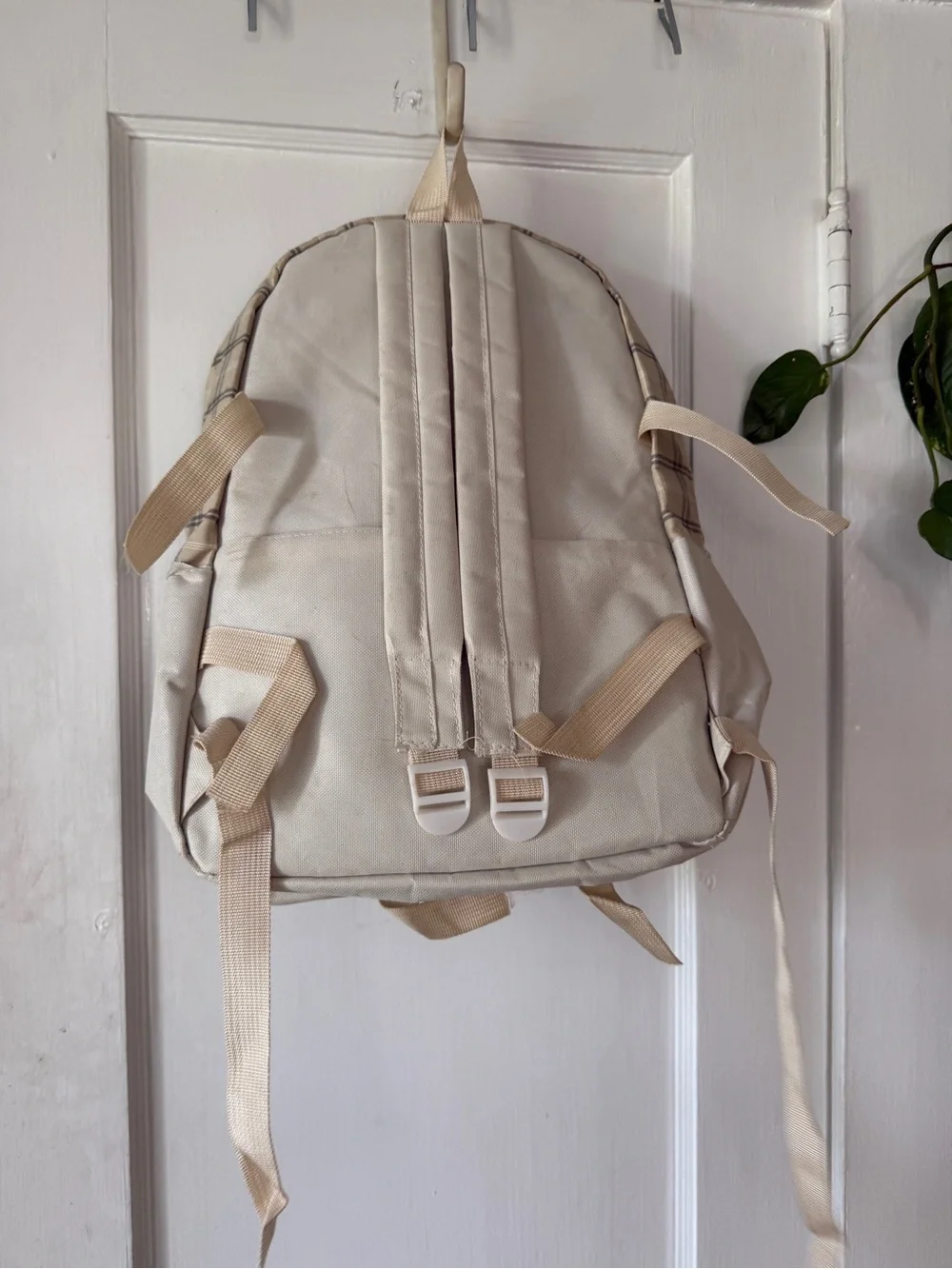 Beige Plaid FASHION Backpack